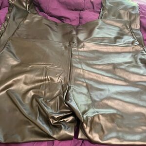 Shiny Black Faux Leather Pants